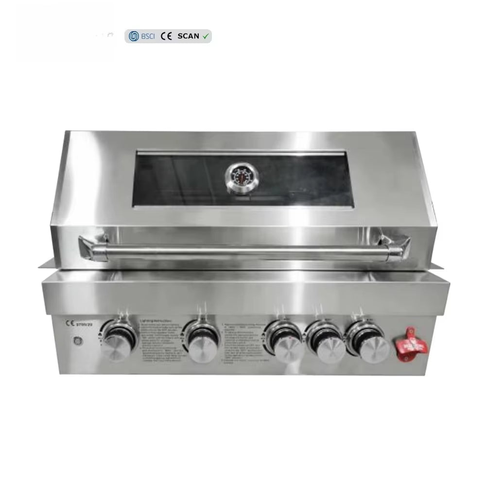 Deluxe Built-In Stainless Steel Gas Grill Tabletop Customizer Outdoor Kitchen Commercial and Home Grill Grill