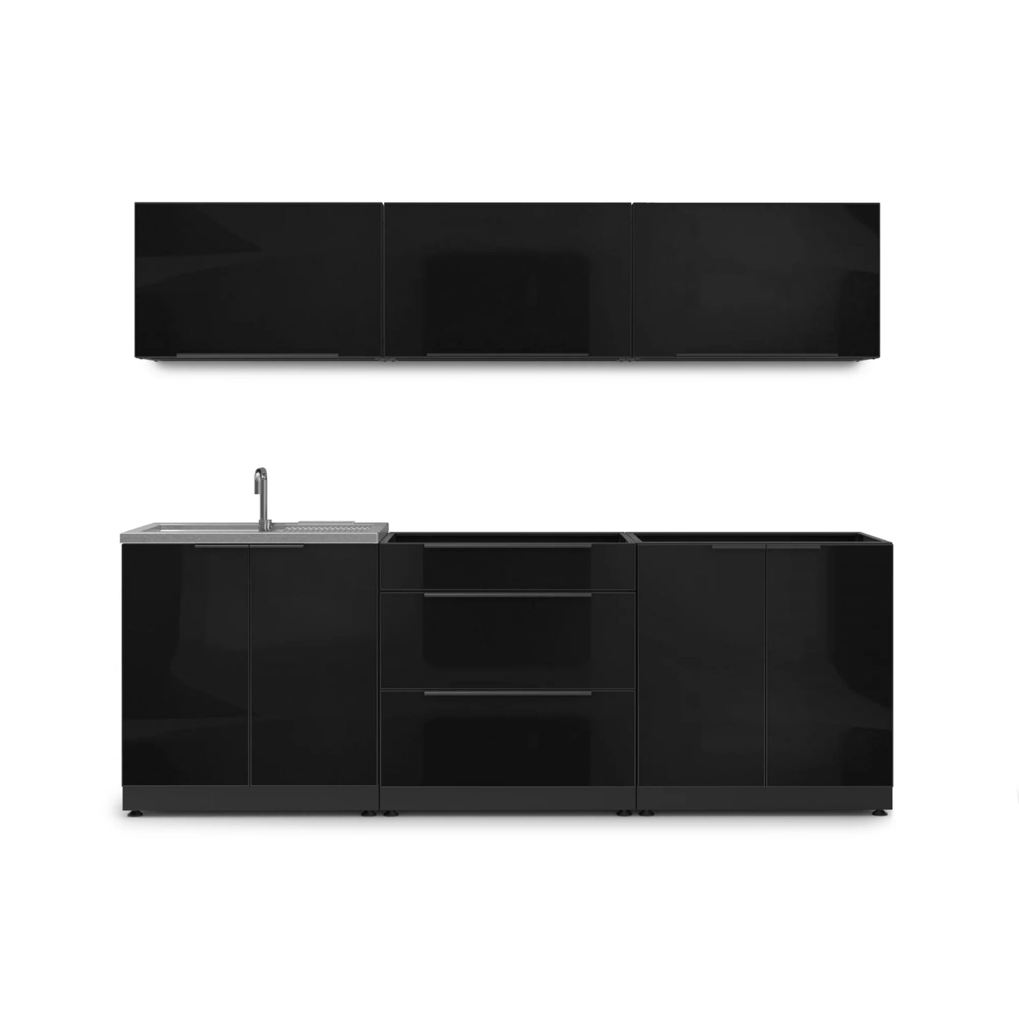 Classic Series 6PC Modular Outdoor Kitchen · Aluminum · Tempered Glass Door