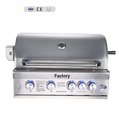 Deluxe Built-In Stainless Steel Gas Grill Tabletop Customizer Outdoor Kitchen Commercial and Home Grill Grill