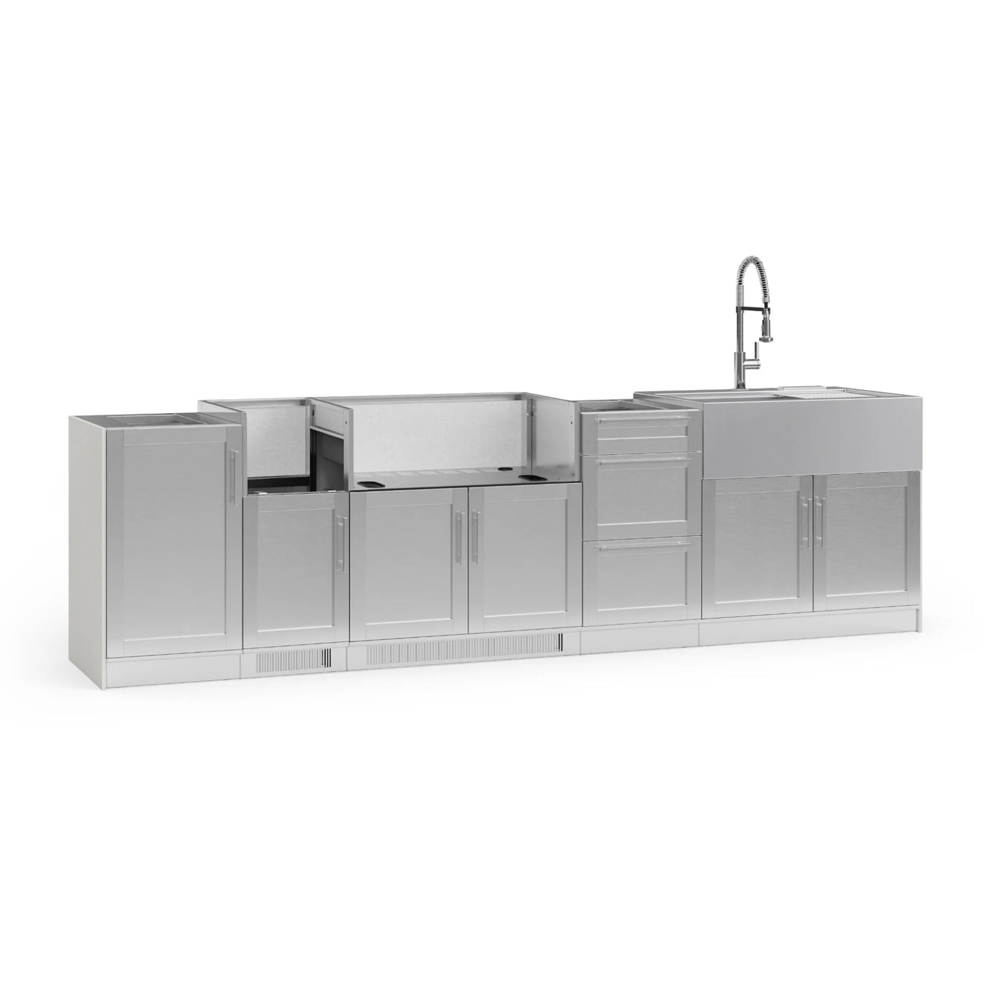 Signature Series 7PC Custom Outdoor Kitchen · 304 Stainless Steel · Shaker Door