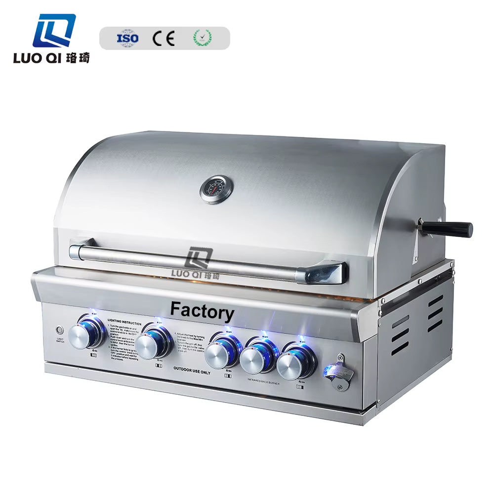 Deluxe Built-In Stainless Steel Gas Grill Tabletop Customizer Outdoor Kitchen Commercial and Home Grill Grill