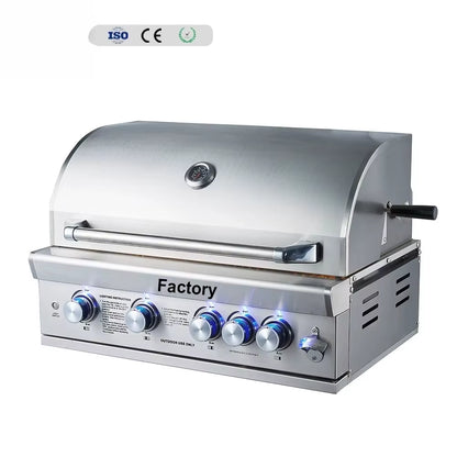 Deluxe Built-In Stainless Steel Gas Grill Tabletop Customizer Outdoor Kitchen Commercial and Home Grill Grill